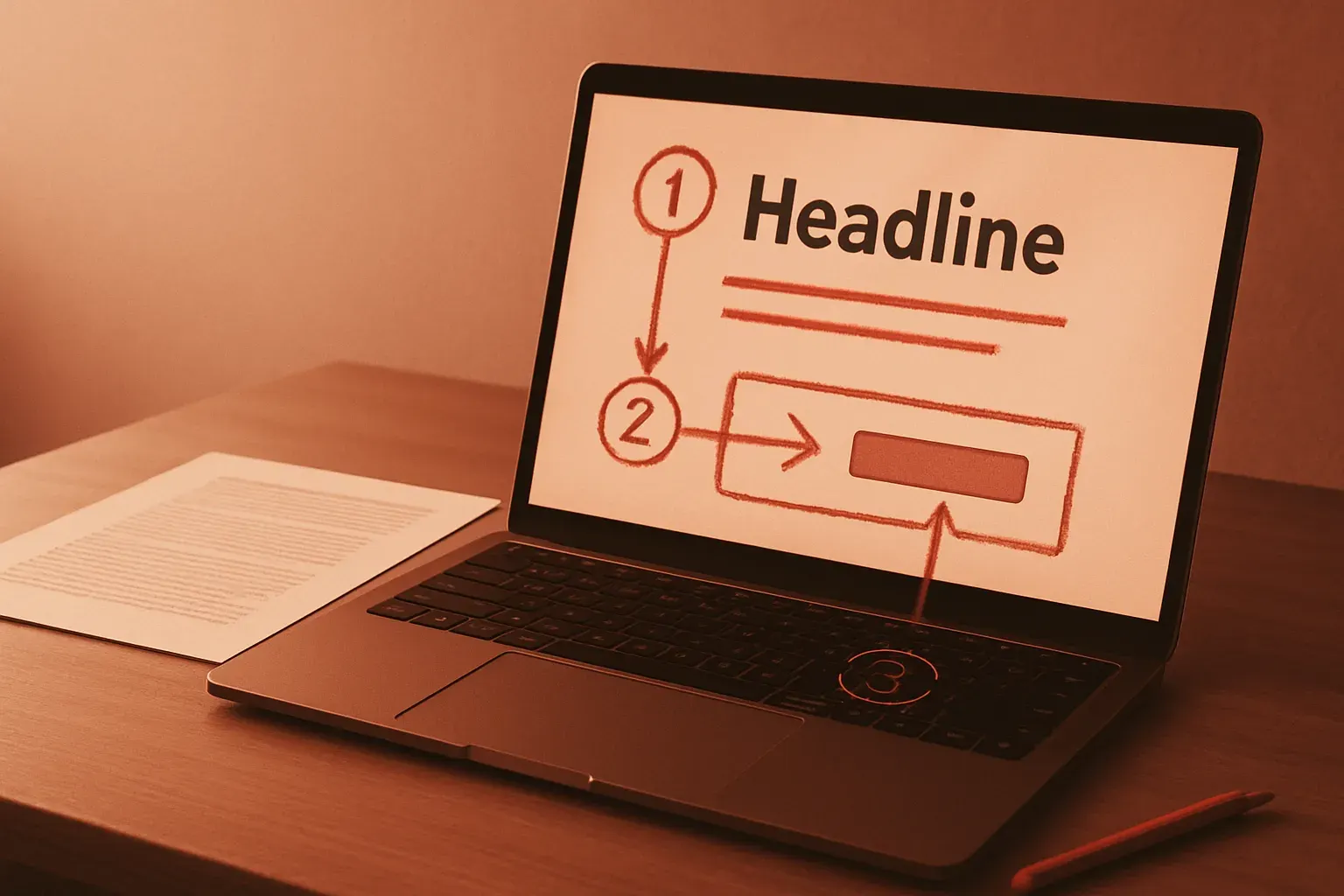 Website & Landing Page Copy — editorial workspace photograph